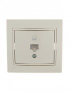 Розетка компьютерная 1-м СП Mira RJ45 крем./крем.. LEZARD 701-0303-139