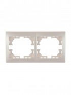 Рамка 2-м Mira горизонт. жемчуж./бел. перламутр. LEZARD 701-3000-147