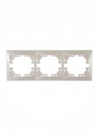 Рамка 3-м Mira горизонт. жемчуж./бел. перламутр. LEZARD 701-3000-148