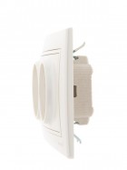 Розетка 2-м СП Mira 16А IP20 без заземл. со вставкой керамика жемчуж./бел. перламутр. LEZARD 701-3030-128