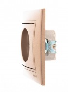 Розетка 1-м СП Mira 16А IP20 без заземл. со вставкой керамика свет. корич. перламутр. LEZARD 701-3131-121