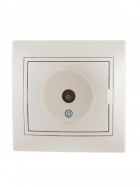 Розетка проходная TV СП Mira 16А IP20 со вставкой жемчуж./бел. перламутр. LEZARD 701-3030-129
