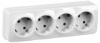 Розетка 4-м ОП GLORY РС24-3-ХБ 16А с заземл. бел. IEK ERH41-K01-16