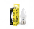 Лампа светодиодная Eco 5Вт C35 свеча 4000К нейтр. бел. E27 450лм 230-240В IEK LLE-C35-5-230-40-E27