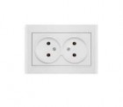 Розетка 2-м СП Бриллиант 16А IP20 без заземл. бел. UNIVersal 7947519