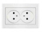 Розетка 2-м СП Бриллиант 16А IP20 без заземл. защ. шторки бел. UNIVersal 7947526