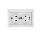 Розетка 2-м СП Бриллиант 16А IP20 с заземл. бел. UNIVersal 7947533