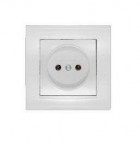 Розетка 1-м СП Бриллиант 16А IP20 без заземл. бел. UNIVersal 7947588