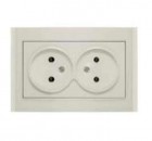 Розетка 2-м СП Бриллиант 16А IP20 без заземл. сл. кость UNIVersal 7948738