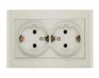 Розетка 2-м СП Бриллиант 16А IP20 с заземл. защ. шторки сл. кость UNIVersal 7948769