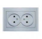Розетка 2-м СП Бриллиант 16А IP20 без заземл. серебр. UNIVersal 7949766
