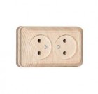 Розетка 2-м ОП Олимп 16А без заземл. сосна UNIVersal 5560858