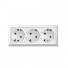Розетка 3-м ОП Олимп с заземл. бел. UNIVersal 1161