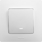 Выключатель 1-кл. СП Etika 10А IP20 250В 10AX с подсветкой/индикацией безвинт. зажимы механизм бел. Leg 672203