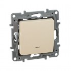 Выключатель 1-кл. СП Etika 10А IP20 250В 10AX с подсветкой/индикацией безвинт. зажимы механизм сл. кость Leg 672303