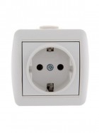 Розетка 1-м ОП Nata 16А IP20 с заземл. керамика бел. LEZARD 710-0200-122