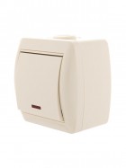 Выключатель 1-кл. ОП Nata 10А IP20 с подсветкой крем. LEZARD 710-0300-111