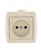 Розетка 1-м ОП Nata 16А IP20 без заземл. керамика крем. LEZARD 710-0300-121