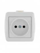 Розетка 1-м ОП Nata 16А IP20 без заземл. керамика бел. LEZARD 710-0200-121
