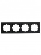 Рамка 4-местн. горизонт. VESNA черн. бархат LEZARD 742-4200-149