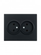 Розетка 2-м СП VESNA без заземл. ПБТ черн. бархат LEZARD 742-4200-128B