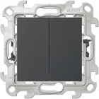 Выключатель 2-кл. 1п 2мод. СП Simon 24 Push&Go 10А IP20 механизм графит Simon 2420398-038