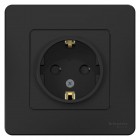 Розетка 1-м СП Blanca 16А IP20 250В с заземл. защ. шторки антрацит SE BLNRS001116