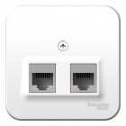 Розетка компьютерная 2-м ОП Blanca RJ45 кат.5E с изолир. пластиной бел. SE BLNIA045451