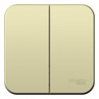 Выключатель 2-кл. ОП Blanca 10А IP20 (сх. 5) 250В с изолир. пластиной беж. SE BLNVA105017
