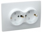 Розетка 2-м СП Кварта РСш12-3-КБ 16А IP20 с заземл. защ. шторки бел. IEK ERK21-K01-16-DM