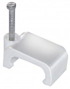 Скоба крепежная плоская 10мм пластик. (уп.100шт) IEK USK21-10-100