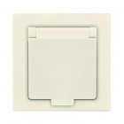 Розетка 1-м СП Афина 16А IP20 с заземл. с крышкой в сборе сл. кость (ivory) Universal A0029-I