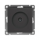 Розетка телевизионная TV 1-м СП Афина механизм графит Universal A0027-Gr