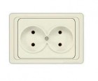 Розетка 2-м СП Валери 16А сл. кость UNIVersal Б-В0102