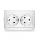 Розетка 2-м СП Маргарита 16А IP20 с заземл. бел. UNIVersal М0128