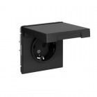 Розетка ArtGallery 16А IP20 с заземл. защ. шторки с крышкой механизм карбон SE GAL001046