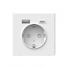 Розетка ArtGallery 16А с 2-мя заряд. устройствами USB A+C 5В/2.4А/3А 2х5В/1.5А механизм бел. SE GAL000132