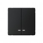 Выключатель 2-кл. ArtGallery (сх. 5а) 10AX с подсветкой механизм карбон SE GAL001053