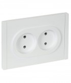 Розетка 2-м СП FORTE&PIANO FP226 10А без заземл. без защ. шторок безвинт. крепл. бел. IEK FP-R20-10-1-K01