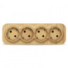 Розетка 4-м ОП 16А IP20 с заземл. сосна IONICH 1457