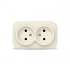 Розетка 2-м ОП 10А IP20 без заземл. сл. кость IONICH 1427