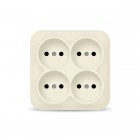 Розетка 4-м ОП 10А IP20 квадрат. без заземл. сл. кость IONICH 1453