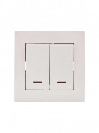 Выключатель 2-кл. СП Vesna с индикацией механизм крем. LEZARD 742-0388-112