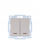 Переключатель проходной 1-кл. СП Vesna с индикацией механизм крем. LEZARD 742-0388-114