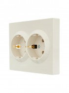 Розетка 2-м СП VESNA с заземл. ПБТ кремов. LEZARD 742-0300-127B