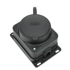 Колодка удлинителя 1-м MultiSet 16А 250В IP44 с заземл. каучук черн. SE MST4003BK