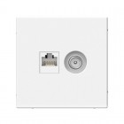 Розетка компьютерная + телевизионная 2-м ArtGallery RJ45 + TV кат.5E бел. SE GAL000189