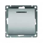 Выключатель 1-кл. СП Афина 10А IP20 с подсветкой механизм серебр. Universal A0121-S