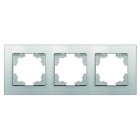 Рамка 3-м Афина универс. серебр. Universal A0045-S