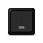 Выключатель 2-кл. ОП Олимп 10А IP20 с подсветкой черн. Universal 2214